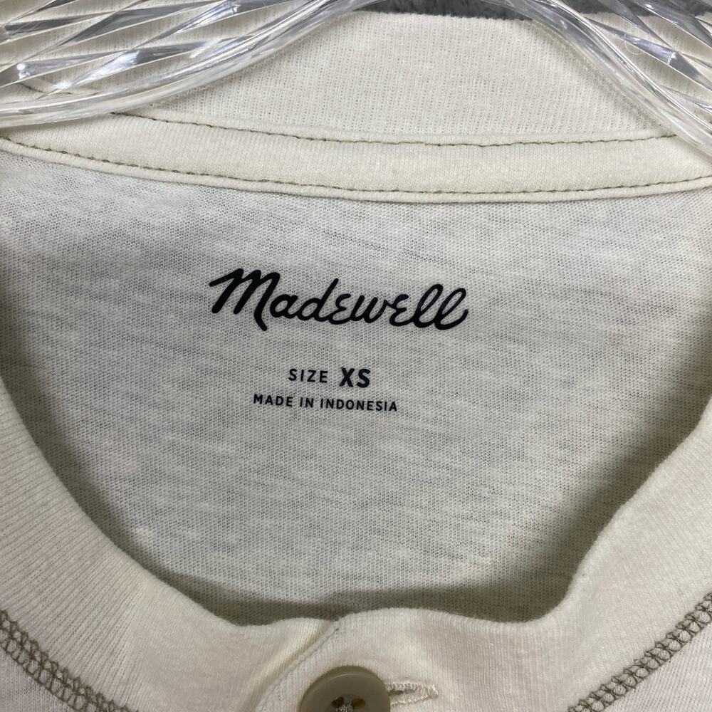 Madewell‎ Mens Shirt XS Recycled Cotton Blend Henley Creme Fraiche NL138 - Picture 5 of 8